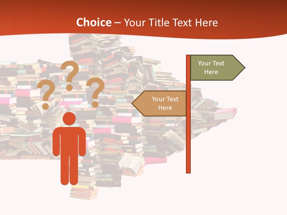 A Large Pile Of Books In The Shape Of A Map PowerPoint Template