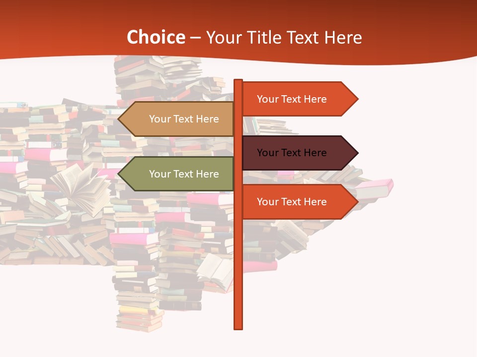 A Large Pile Of Books In The Shape Of A Map PowerPoint Template