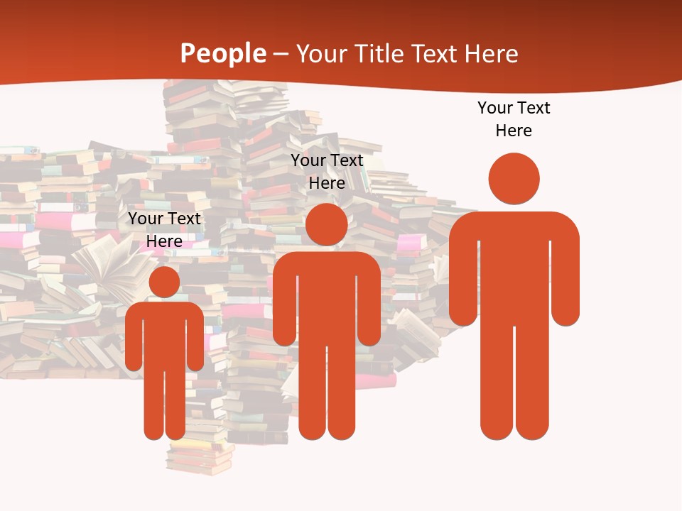 A Large Pile Of Books In The Shape Of A Map PowerPoint Template
