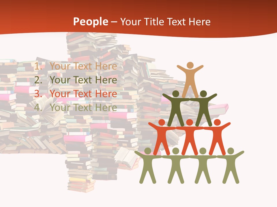 A Large Pile Of Books In The Shape Of A Map PowerPoint Template
