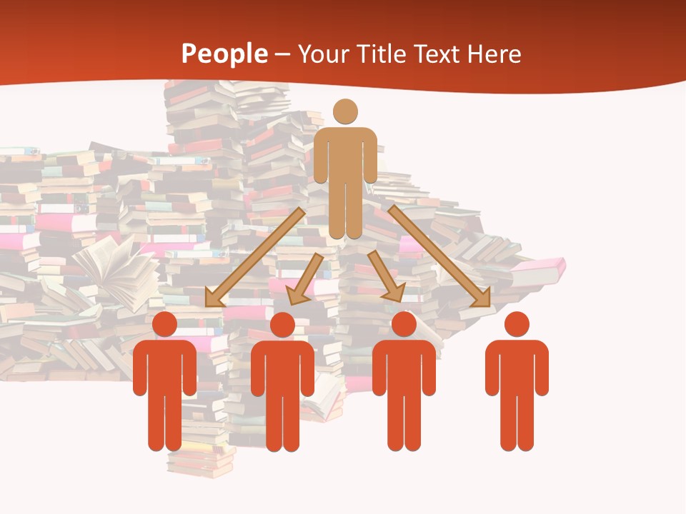 A Large Pile Of Books In The Shape Of A Map PowerPoint Template