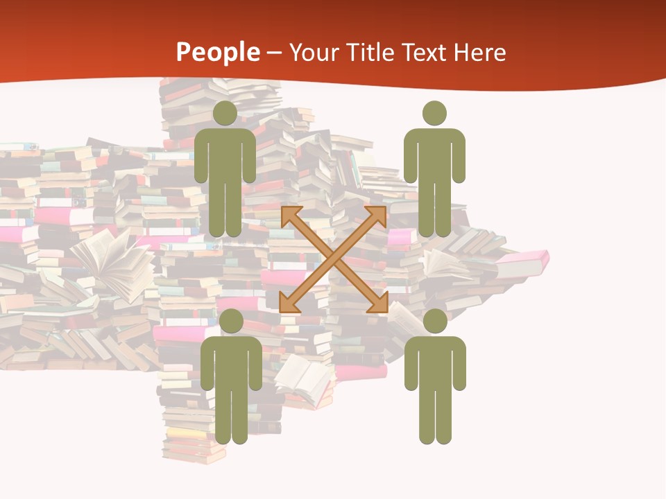 A Large Pile Of Books In The Shape Of A Map PowerPoint Template