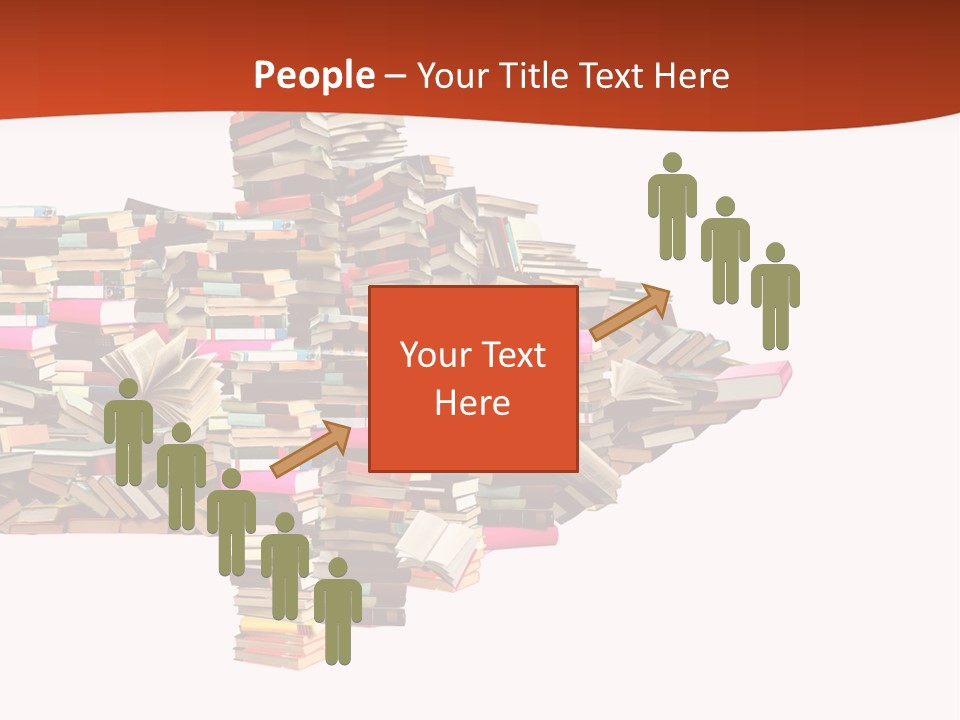 A Large Pile Of Books In The Shape Of A Map PowerPoint Template