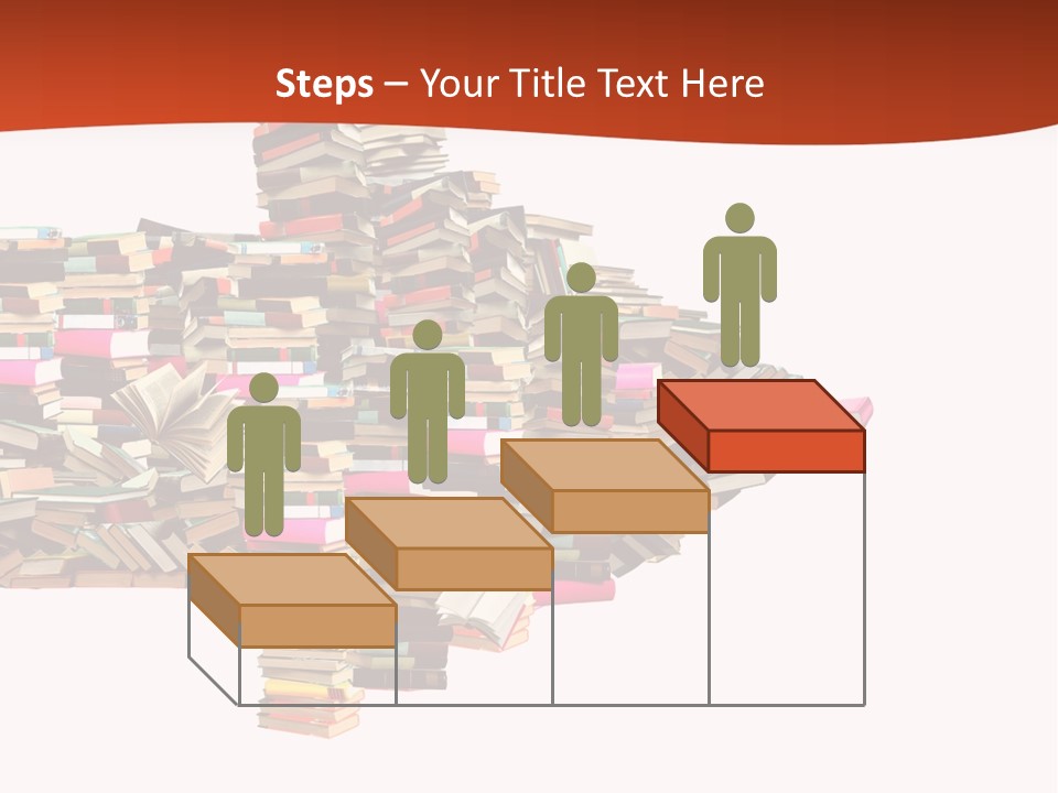 A Large Pile Of Books In The Shape Of A Map PowerPoint Template