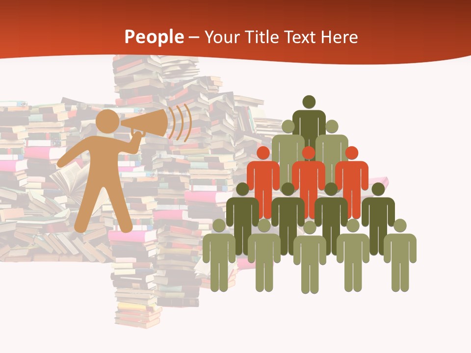 A Large Pile Of Books In The Shape Of A Map PowerPoint Template
