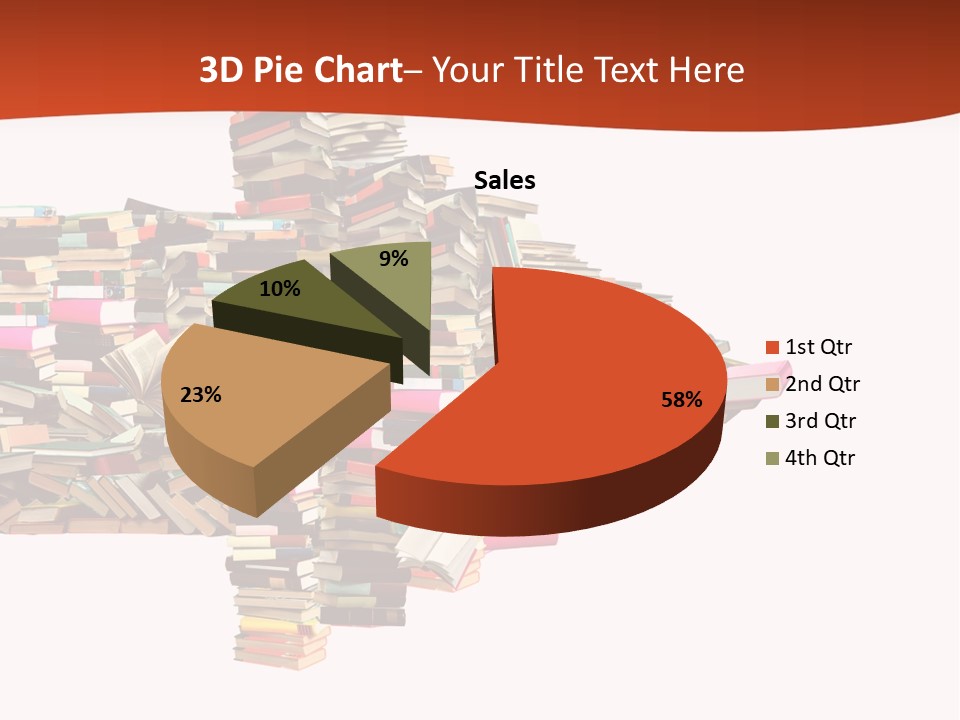 A Large Pile Of Books In The Shape Of A Map PowerPoint Template