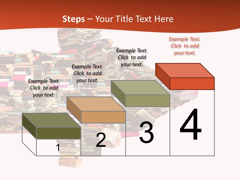 A Large Pile Of Books In The Shape Of A Map PowerPoint Template