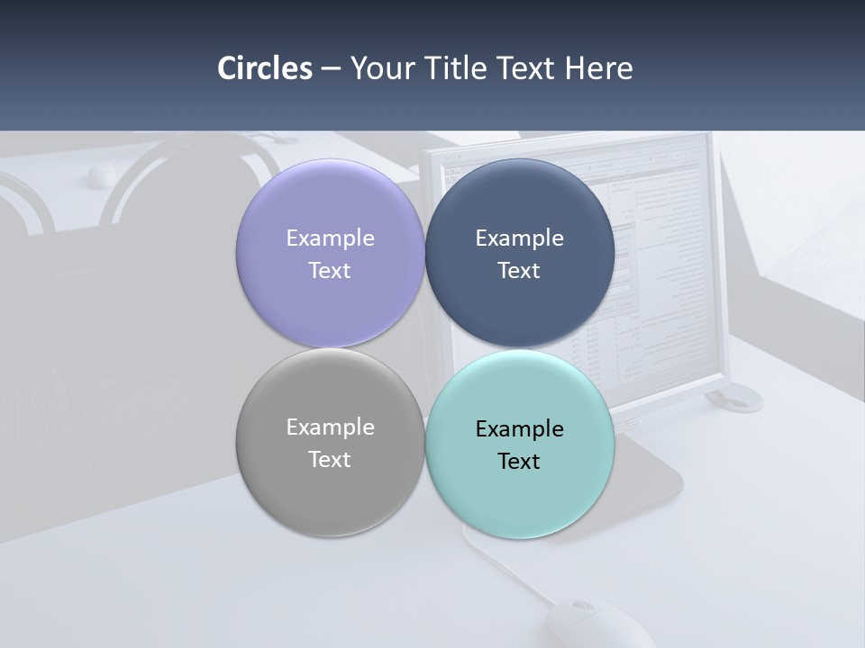 A Computer Monitor Sitting On Top Of A Desk PowerPoint Template