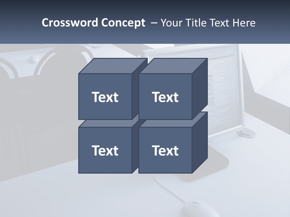 A Computer Monitor Sitting On Top Of A Desk PowerPoint Template
