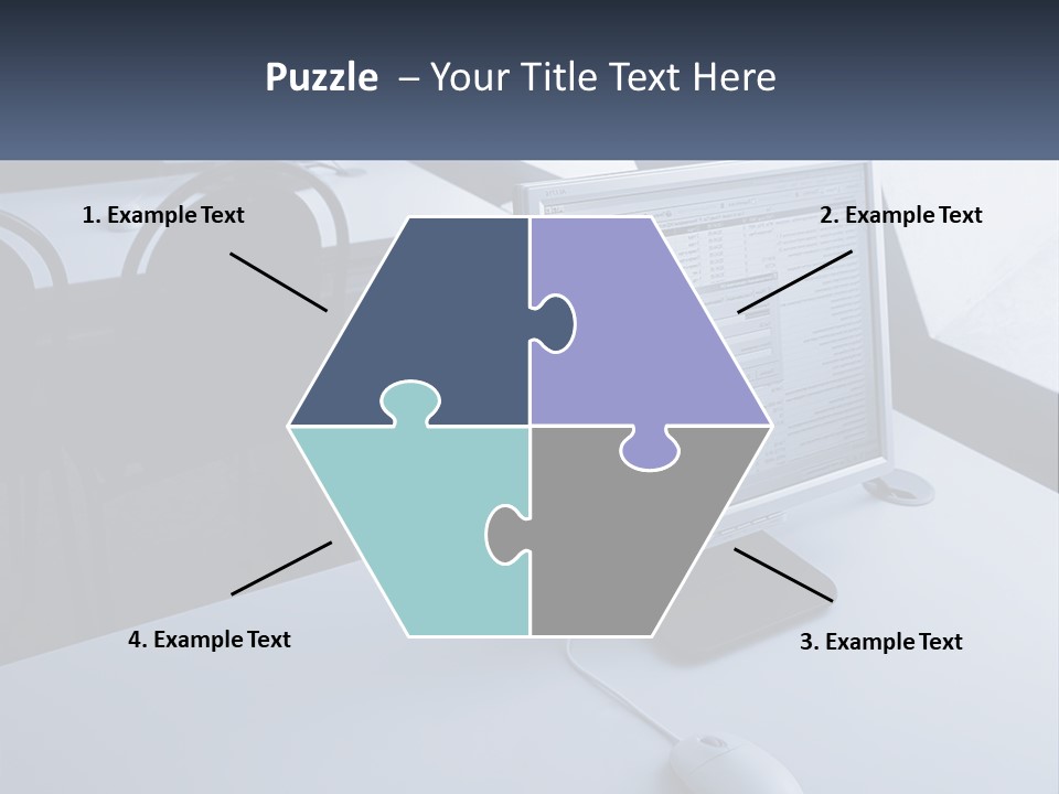A Computer Monitor Sitting On Top Of A Desk PowerPoint Template
