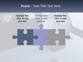 A Computer Monitor Sitting On Top Of A Desk PowerPoint Template