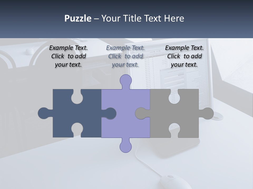 A Computer Monitor Sitting On Top Of A Desk PowerPoint Template