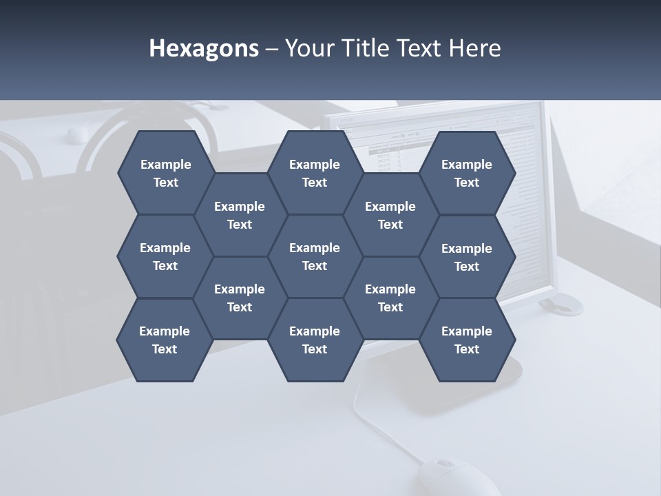 A Computer Monitor Sitting On Top Of A Desk PowerPoint Template