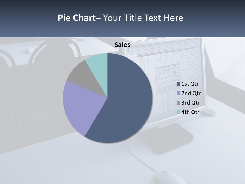 A Computer Monitor Sitting On Top Of A Desk PowerPoint Template