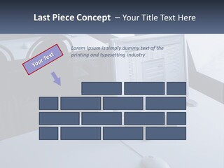 A Computer Monitor Sitting On Top Of A Desk PowerPoint Template
