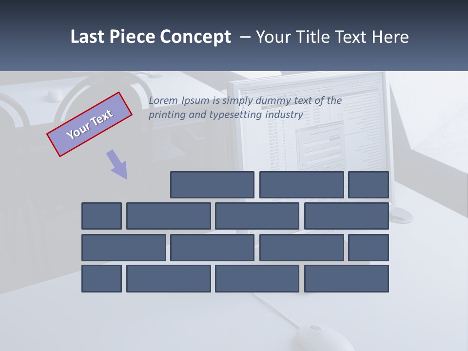 A Computer Monitor Sitting On Top Of A Desk PowerPoint Template