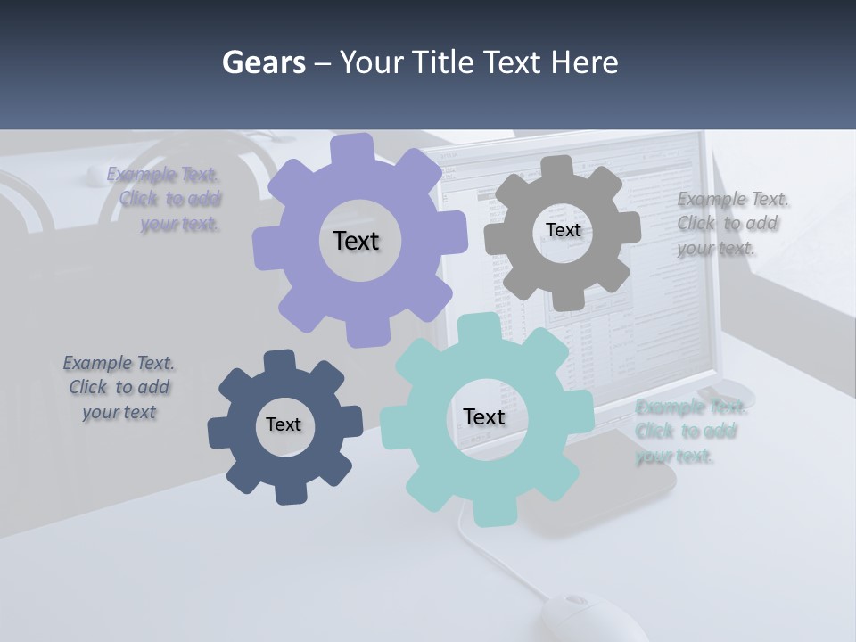 A Computer Monitor Sitting On Top Of A Desk PowerPoint Template
