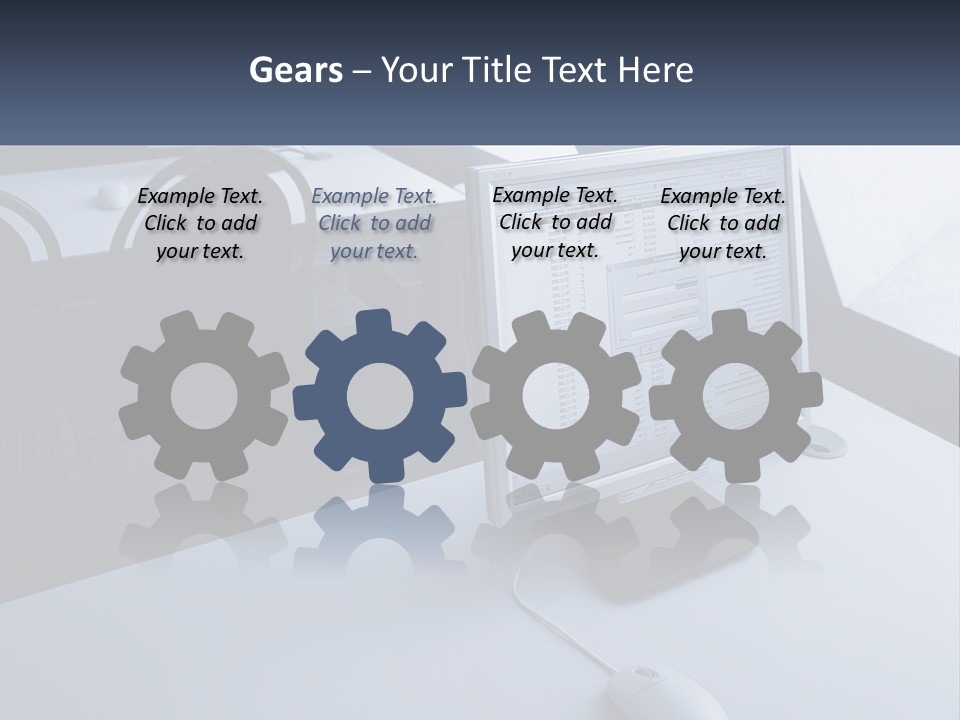 A Computer Monitor Sitting On Top Of A Desk PowerPoint Template