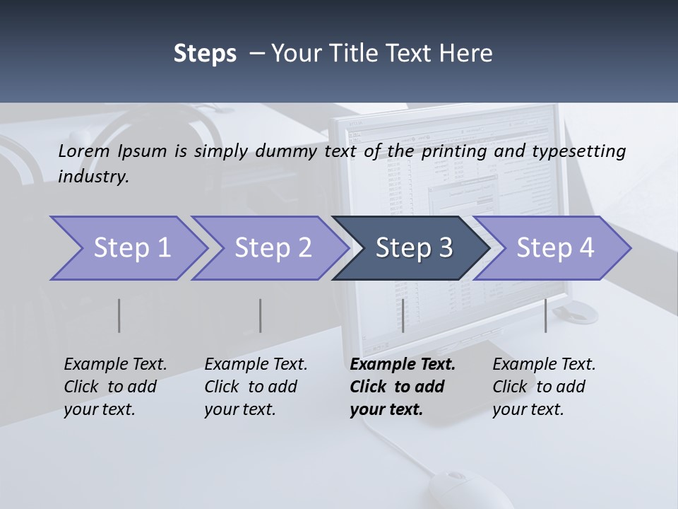 A Computer Monitor Sitting On Top Of A Desk PowerPoint Template