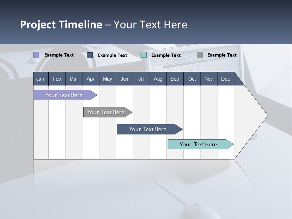 A Computer Monitor Sitting On Top Of A Desk PowerPoint Template