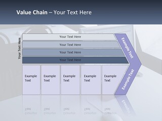 A Computer Monitor Sitting On Top Of A Desk PowerPoint Template