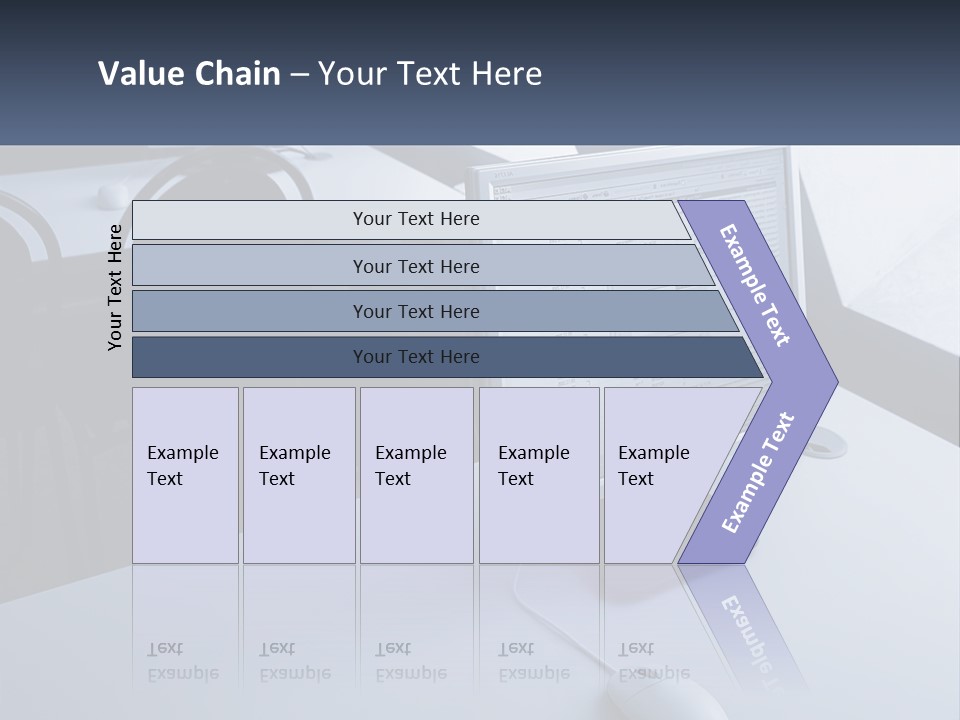 A Computer Monitor Sitting On Top Of A Desk PowerPoint Template