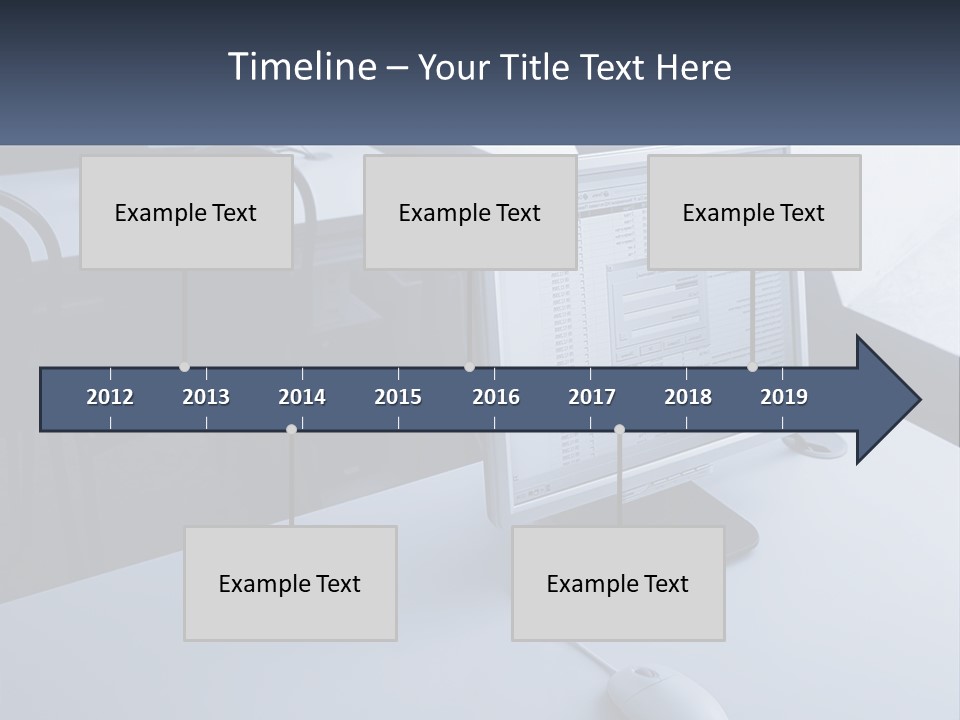 A Computer Monitor Sitting On Top Of A Desk PowerPoint Template