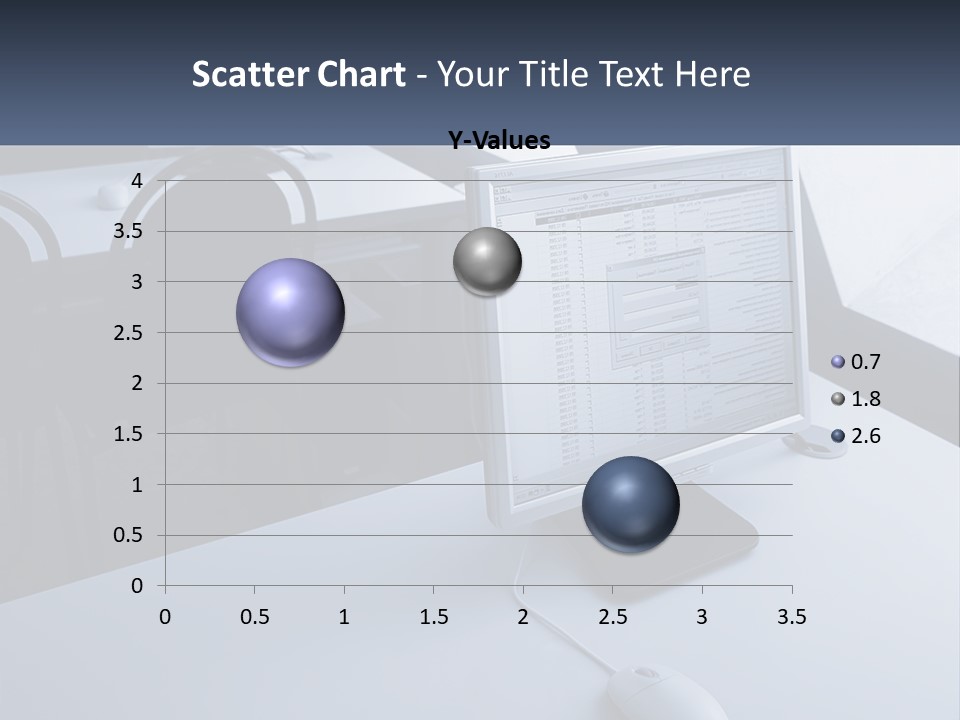 A Computer Monitor Sitting On Top Of A Desk PowerPoint Template
