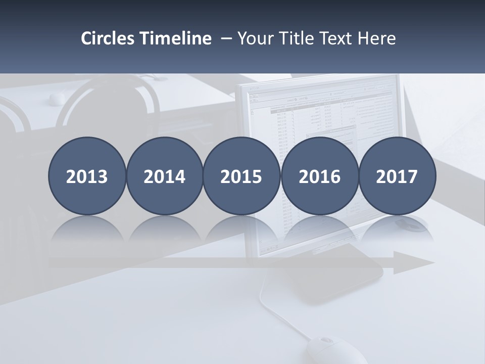 A Computer Monitor Sitting On Top Of A Desk PowerPoint Template