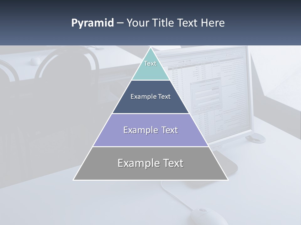A Computer Monitor Sitting On Top Of A Desk PowerPoint Template