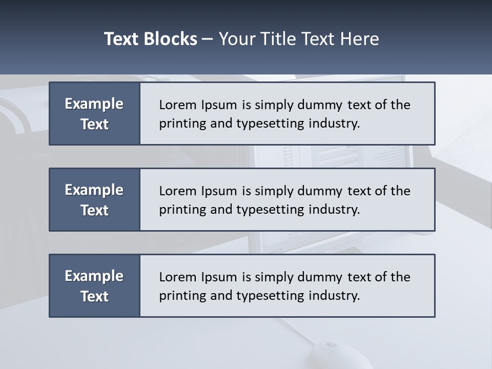 A Computer Monitor Sitting On Top Of A Desk PowerPoint Template