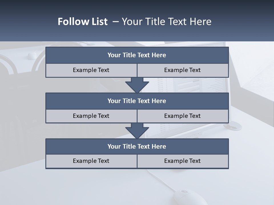 A Computer Monitor Sitting On Top Of A Desk PowerPoint Template
