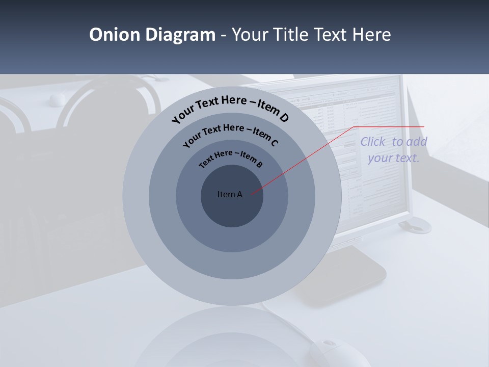 A Computer Monitor Sitting On Top Of A Desk PowerPoint Template