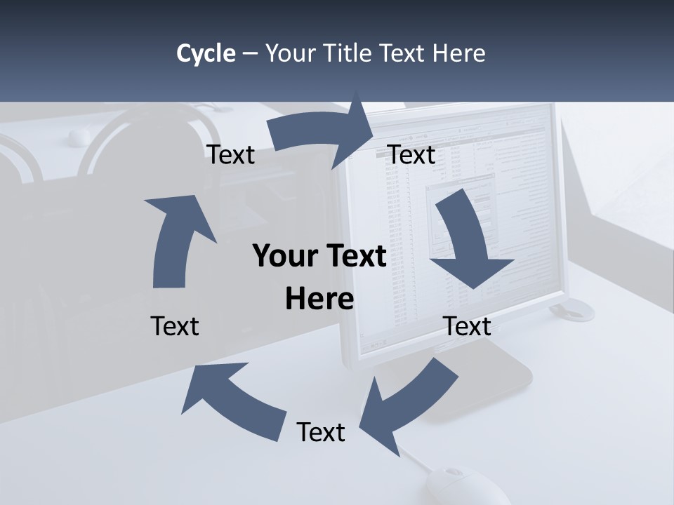 A Computer Monitor Sitting On Top Of A Desk PowerPoint Template