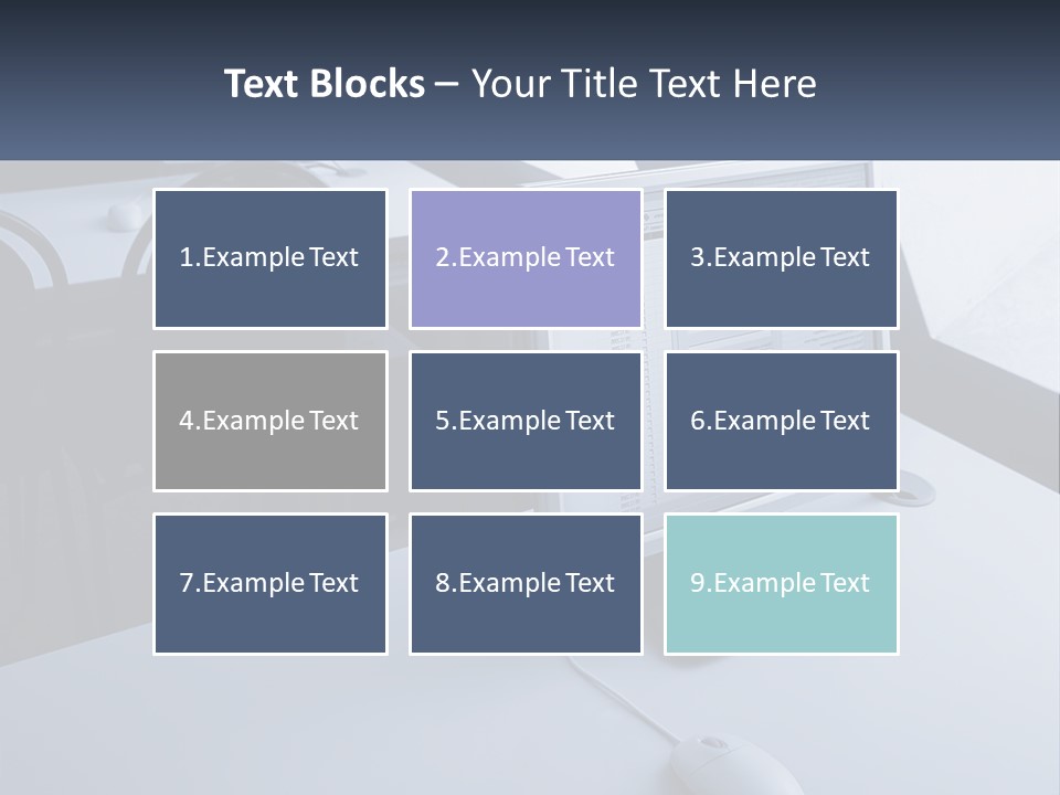A Computer Monitor Sitting On Top Of A Desk PowerPoint Template