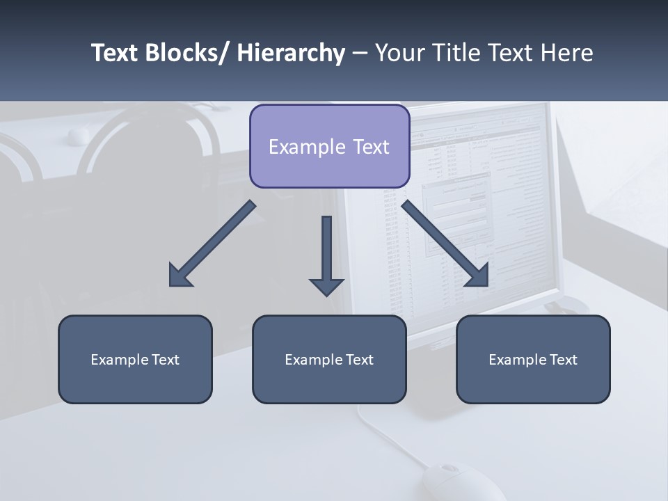 A Computer Monitor Sitting On Top Of A Desk PowerPoint Template