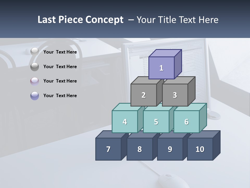 A Computer Monitor Sitting On Top Of A Desk PowerPoint Template