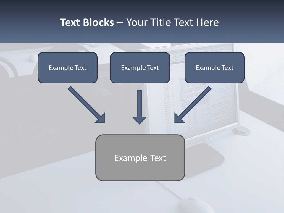 A Computer Monitor Sitting On Top Of A Desk PowerPoint Template