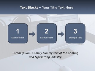 A Computer Monitor Sitting On Top Of A Desk PowerPoint Template