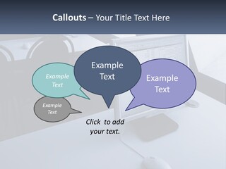 A Computer Monitor Sitting On Top Of A Desk PowerPoint Template