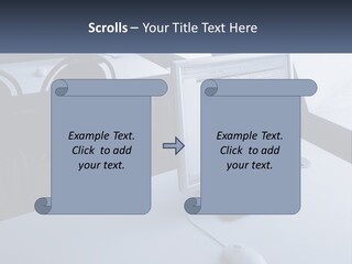 A Computer Monitor Sitting On Top Of A Desk PowerPoint Template