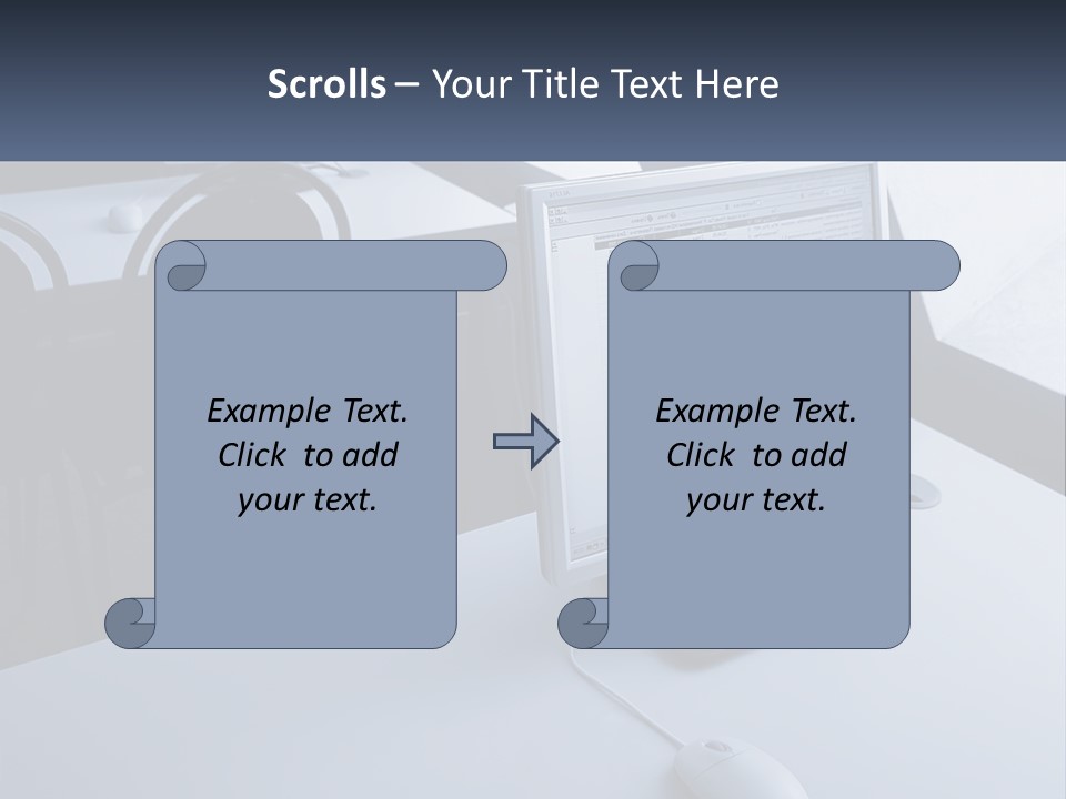A Computer Monitor Sitting On Top Of A Desk PowerPoint Template
