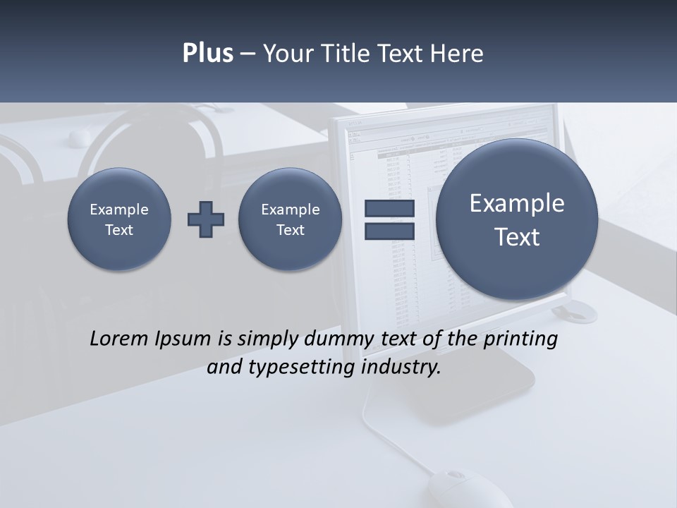A Computer Monitor Sitting On Top Of A Desk PowerPoint Template