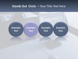 A Computer Monitor Sitting On Top Of A Desk PowerPoint Template