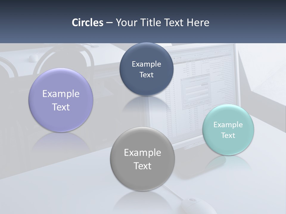A Computer Monitor Sitting On Top Of A Desk PowerPoint Template