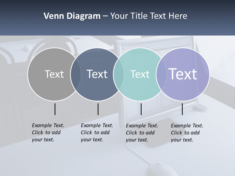 A Computer Monitor Sitting On Top Of A Desk PowerPoint Template