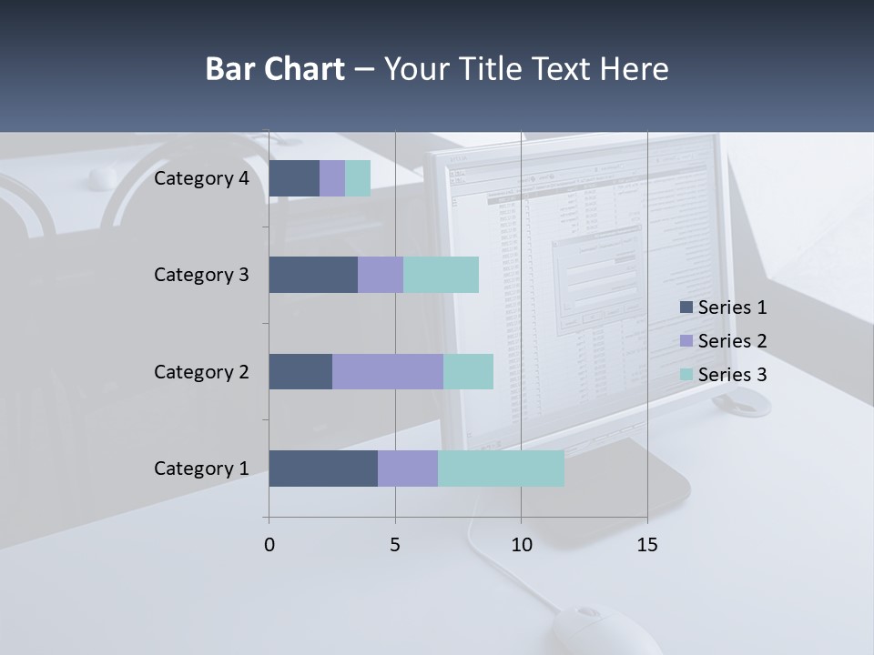 A Computer Monitor Sitting On Top Of A Desk PowerPoint Template