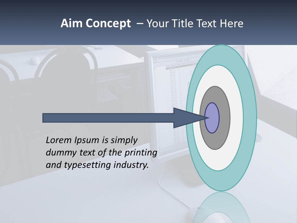 A Computer Monitor Sitting On Top Of A Desk PowerPoint Template
