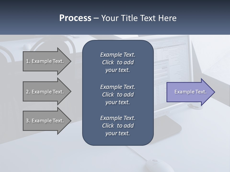 A Computer Monitor Sitting On Top Of A Desk PowerPoint Template