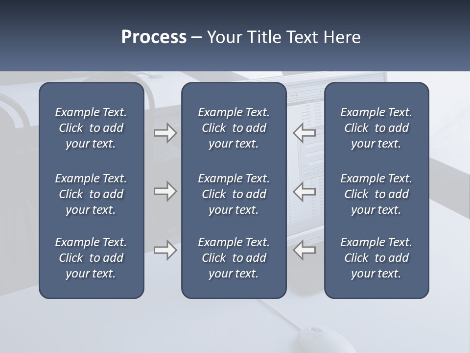 A Computer Monitor Sitting On Top Of A Desk PowerPoint Template